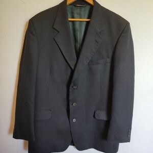 LACROSSE Men's Sz 46 Long Blazer‎ Sport Coat Suit Jacket Black Vtg